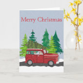Carte Voyage de l'arbre de Noël joyeux (Fleur jaune)