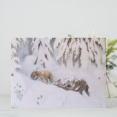 Carte Voyage de Noël à travers la neige en hiver (Debout devant)