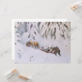 Carte Voyage de Noël à travers la neige en hiver (Devant/Arrière en situation)