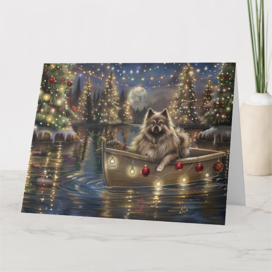 Carte Voyage de Noël du Keeshond (Devant)