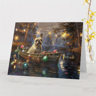 Carte Voyage de Noël festif de Bouledogue français