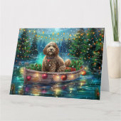 Carte Voyage de Noël Festif du Cockapoo (Devant)