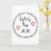 Carte Voyage de soeurs 2026 Croisière de week-end pour f (Fleur jaune)