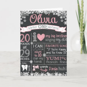 Carte Voyage d'hiver ONE derland Signal de tableau de bo