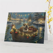 Carte Voyage du festival de Noël de Bulldog (Fleur jaune)