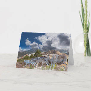 Carte Voyage en famille de loups gris