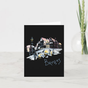 Carte Voyage Europe Belgique Bruges Souvenir de vacances