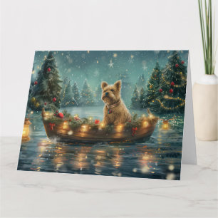 Carte Voyage festif de Noël de Cairn Terrier