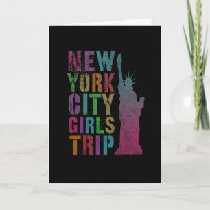 Carte Voyage Filles Rose Nyc New York Été Meilleures Ami