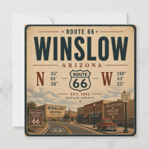 Carte Voyage Rétro Américain à Winslow