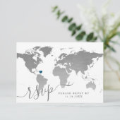 Carte Voyage Silver World Destination Mariage (Debout devant)