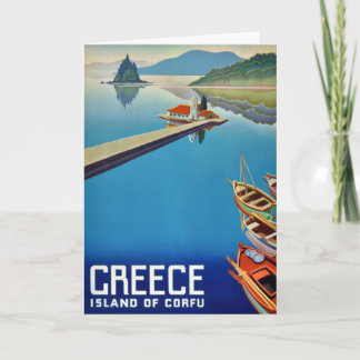 Carte Voyage vintage de la Grèce - île de Corfou