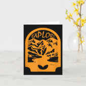 Carte Voyager Explorez Mountain Graphic Camping Décontra (Fleur jaune)