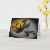 Carte Voyager vaisseau spatial et record d'or (Fleur jaune)