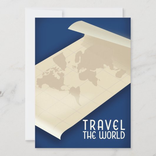 Carte Voyagez dans le monde affiche de voyage de style v (Devant)