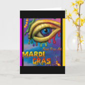 Carte Voyez-vous à Mardi Gras Eye (Fleur jaune)