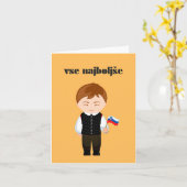 Carte Vse najboljše, heureux anniversaire slovène (Fleur jaune)