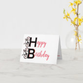 Carte VTT rouge et noir heureux anniversaire MTB (Fleur jaune)