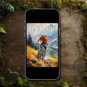 Carte VTT Watercolor Joyeux anniversaire