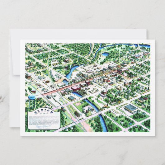 Carte Vue aérienne d'Albion Michigan 1993 (Devant)