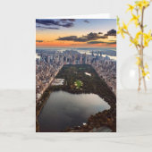 Carte Vue aérienne de Central Park au coucher du soleil (Fleur jaune)