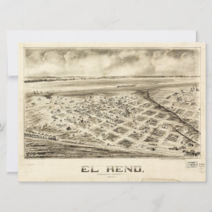Carte Vue aérienne d'El Reno, Oklahoma (1891)