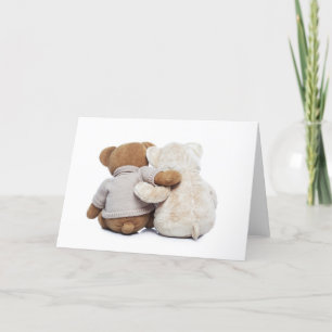 Carte Vue arrière de deux nounours s'étreignant