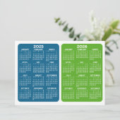 Carte Vue Calendrier 2 ans - bleu vert (Debout devant)