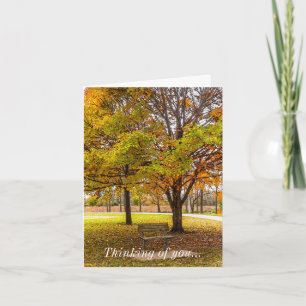 Carte Vue D'Automne Bench Penser De Vous