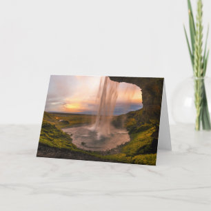 Carte Vue de cascade de l'Islande Seljalandsfoss