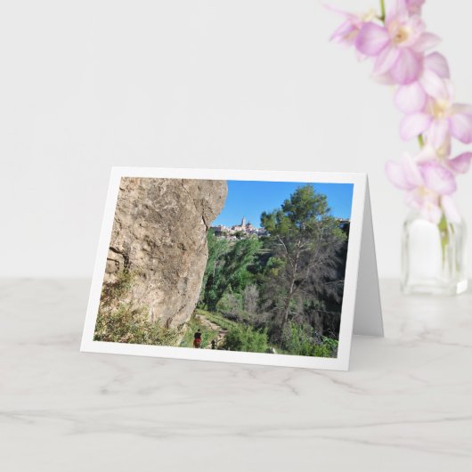 Carte Vue de l'église de Ruta del Agua, Chelva, Valence, (Orchidée)