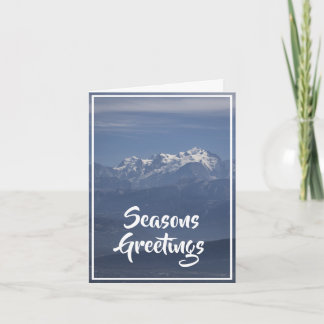 Carte Vue de Noël du sommet enneigé du Mont Blanc