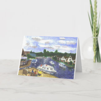 Carte Vue de pont Norfolk Broads de Wroxham