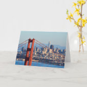 Carte Vue de San Francisco à travers Golden Gate Bridge (Fleur jaune)