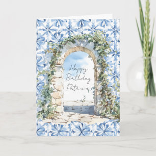 Carte Vue des cieux bleus siciliens à fleurs bleues