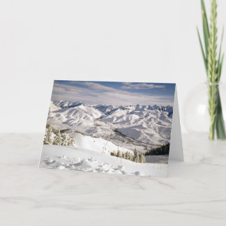 Carte Vue des skieurs depuis le sommet de la montagne Ba