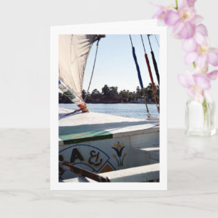 Carte Vue d'un bateau sur le Nil, Louxor, Égypte