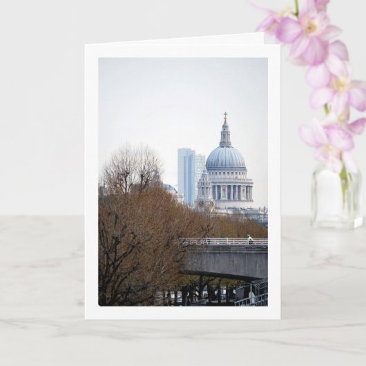 Carte Vue éloignée de la cathédrale Saint-Paul, Londres (Orchidée)