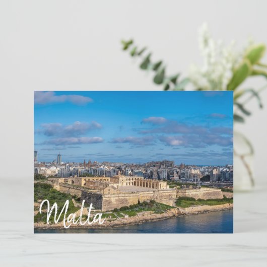 Carte Vue panoramique de Sliema à Malte (Debout devant)