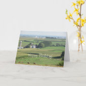 Carte Vue pittoresque de ferme de joyeux anniversaire du (Fleur jaune)