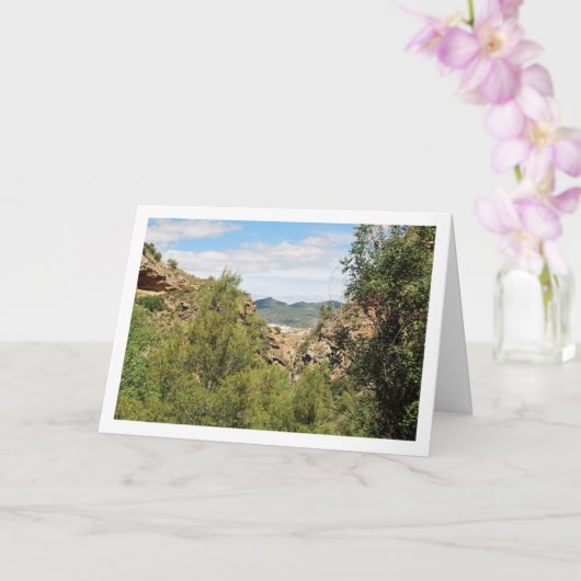 Carte Vue sur la montagne Ruta del Agua, Chelva, Valence (Orchidée)