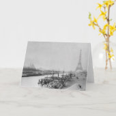 Carte Vue sur les bords de Seine et Eiffel (Fleur jaune)