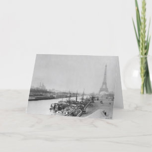 Carte Vue sur les bords de Seine et Eiffel