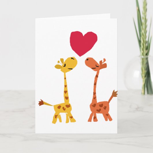 Carte VW - Drôle Giraffe Love Cartoon (Devant)