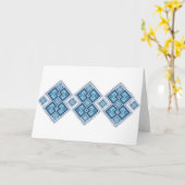 Carte Vyshyvanka bleu ukrainien broderie (Fleur jaune)