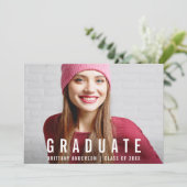 Carte W Faire-part photo moderne (Debout devant)