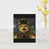 Carte Waactical Cat Meme  (Fleur jaune)