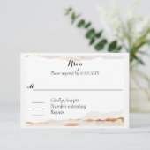 Carte Wabi Sabi Aquarelle Kanji RSVP (Debout devant)