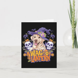 Carte Wag-O-Lantern Halloween Retriever doré Sorcière Ch