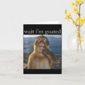 Carte Wait I'm Goated Funny Thinking Monkey Meme Gen Z H (Fleur jaune)